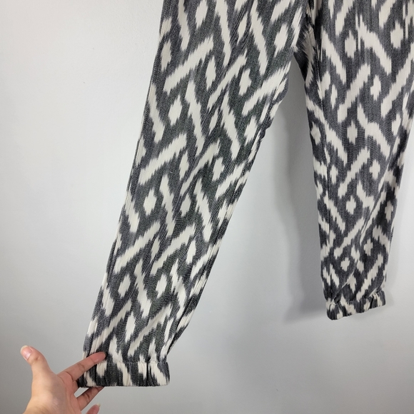 J.Crew Seaside Ikat Boho Print High Waist Pull On Cotton Jogger Pants - Picture 5 of 14